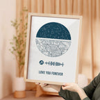 Wooden Desktop Display with Personalized Song and Location Keepsake Wood Vertical