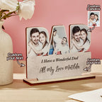 Personalized Dad Wooden Plaque Custom Photo Dad Plaque Ornament Father's Day Gift for Dad
