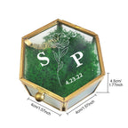Personalized Hexagon Glass Ring Box with Initials and Date