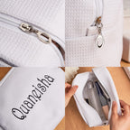 Personalized Waffle Cosmetic Bag Makeup Bag Makeup Organizer Gift for Her