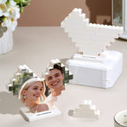 Personalized Heart Shape Photo Building Block with Stand Custom Brick Puzzle Gift for Lover