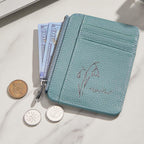 gifts for wife Eternal Love - Personalized Keepsake - Birth Flower PU Leather Wallet with Name 8 Card Slots Wallet Birthday G