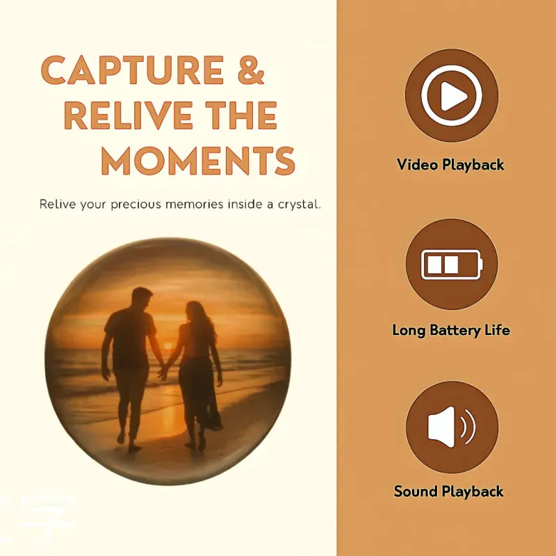 Glass Video Globe – Playable Video Gift Sphere for Valentine’s Day Birthday and Christmas