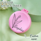 custom birth flower compact mirror gift for daughter