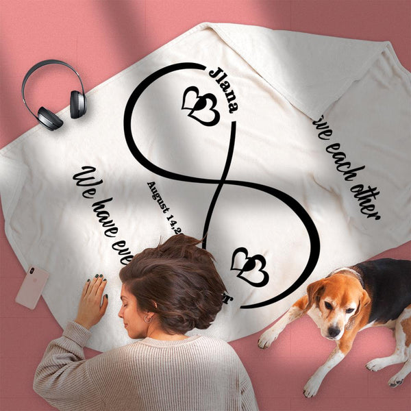 Personalized Infinity Love Name Blanket Custom Blanket
