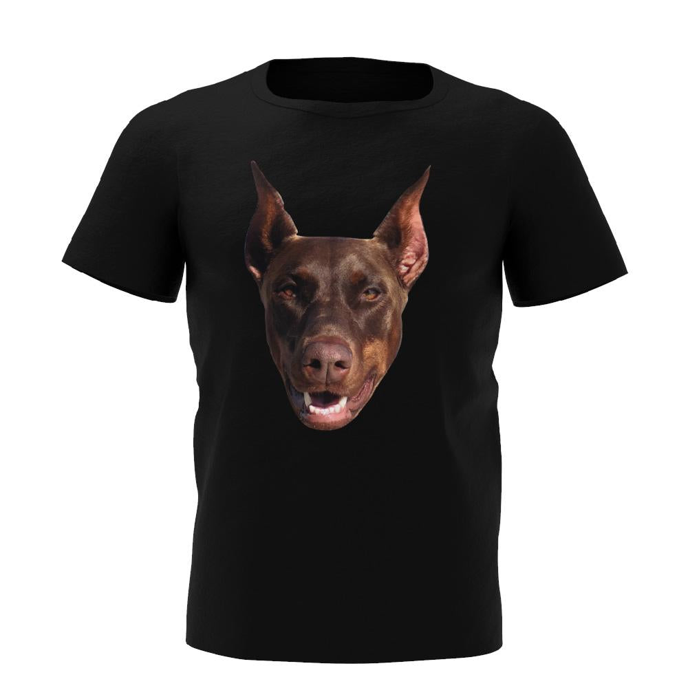 T Shirt Soft Graphic Print Personalized Pet Portrait for Pet Lover Gifting Man Black