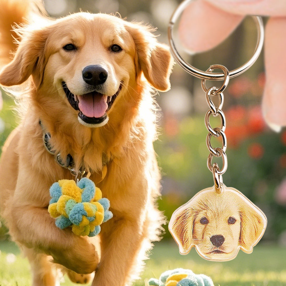 A Big Love Personalized Pet Portrait Acrylic Keychain