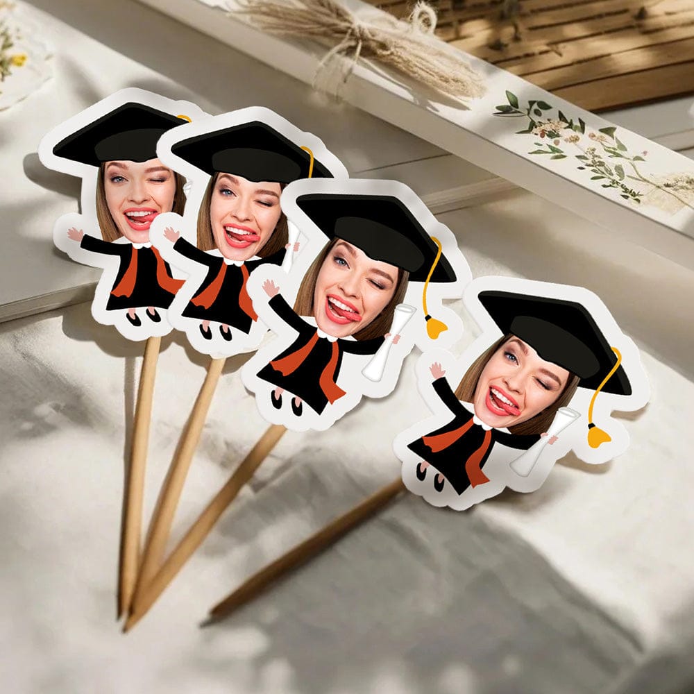 Personalized Graduation Cupcake Toppers 1 Piece Cake Decorations Party Favors Gift