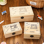 Personalized Sewing Machine Pattern Wooden Storage Box Gift for Seamstress Sewing Enthusiast
