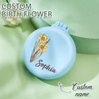 yellow mirror comb personalized birth flower foldable design
