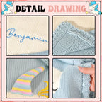 Personalized Knitted Blanket Unicorn Blanket with Embroidered Name Gift for Baby
