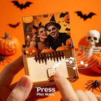 Caja de música digital personalizada para Halloween, cualquier canción, melodía o voz, caja de música de madera personalizada con foto y texto, regalos de aniversario.