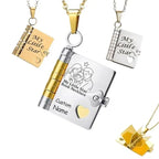 necklace personalized gift for daughter reading gift gift display
