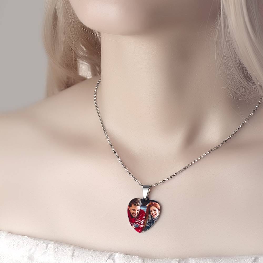 Custom Heart Tag Necklace Stainless Steel Engraved Necklace