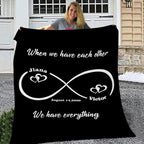 Personalized Infinity Love Name Blanket Custom Blanket