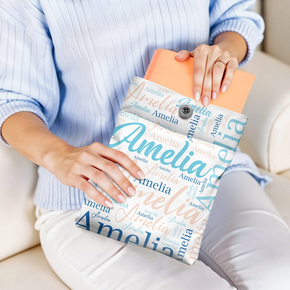 Personalized Name Book Cover with Pocket Book Cover Protector Gift for Book Lover