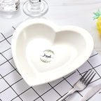 Custom Name Heart Shaped Plate Personalized Ceramics Dinner Plate