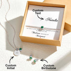 Personalized Earrings Bracelet Necklace Jewelry Set Wedding Bridesmaid Proposal Gift Box