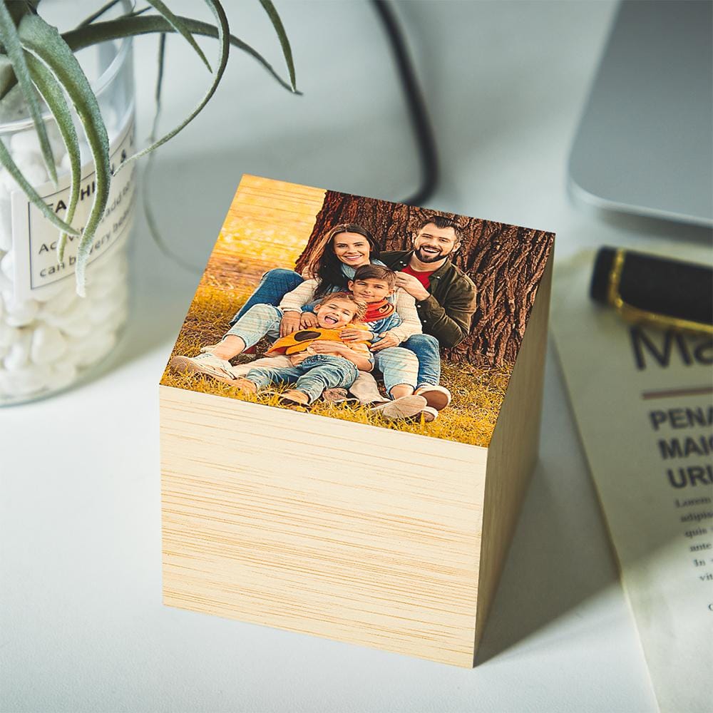 Custom Photo LED Digital Wooden Alarm Clock