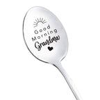 Good Morning Coffee Spoon Stainless Steel Spoon Gift for Nana Papa Mom