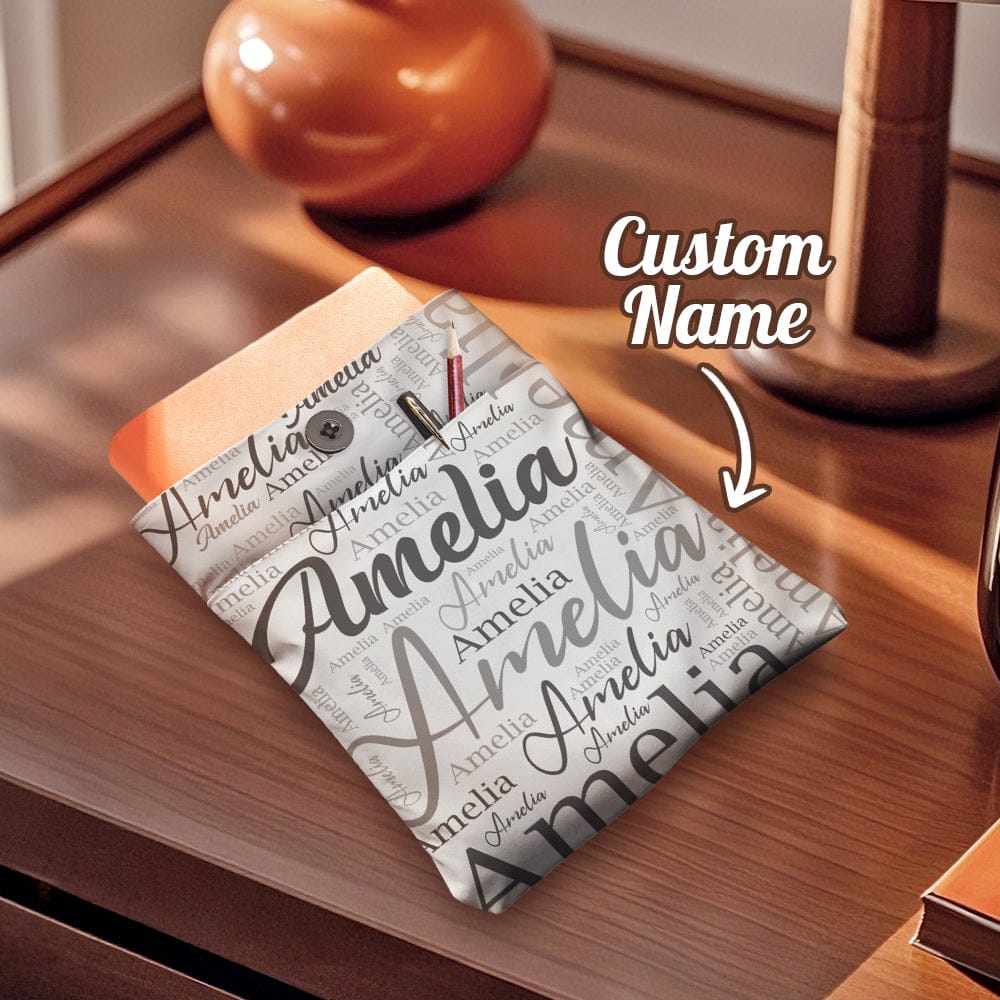 Personalized Name Book Cover with Pocket Book Cover Protector Gift for Book Lover