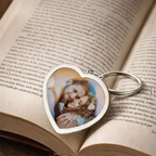 Custom Heart Shaped Photo Keychain Stainless Steel for Lover