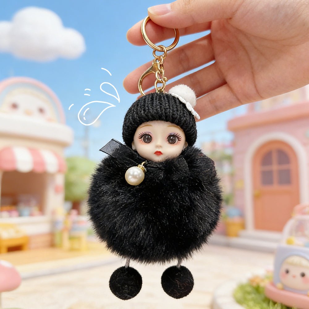 Adorable Big - Eyed Sleep Doll Keychain – Cute Bag Charm Accessory Birthday Gift for Kids - DiyGiftly