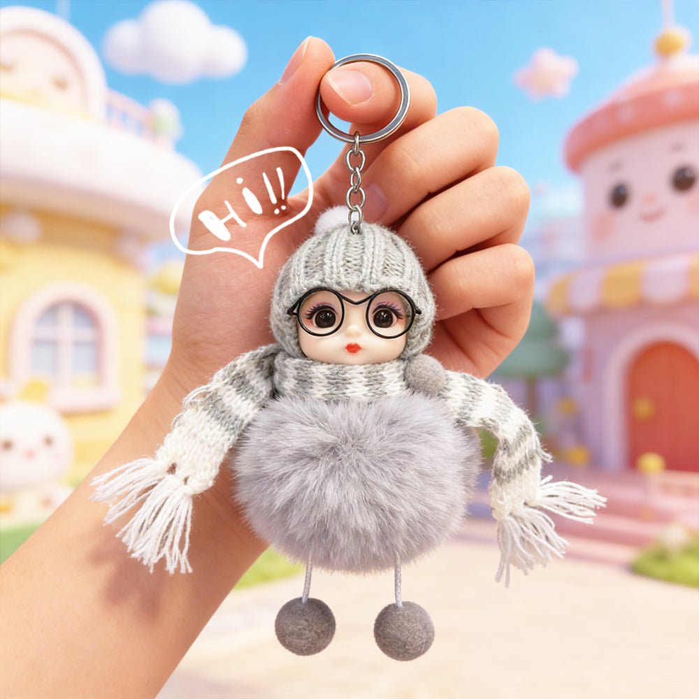 Adorable Big - Eyed Sleep Doll Keychain – Cute Bag Charm Accessory Birthday Gift for Kids - DiyGiftly
