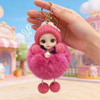 Adorable Big - Eyed Sleep Doll Keychain – Cute Bag Charm Accessory Birthday Gift for Kids - DiyGiftly