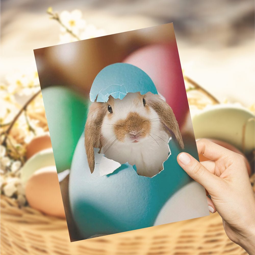 Adorable Bunny Easter Greeting Card with Sweet Spring Design - DiyGiftly