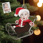 Adorable Newborn Baby - Personalized Babys Photo First Christmas Ornament 682223 - DiyGiftly