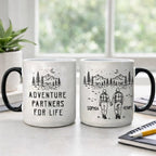 Adventure Partners For Life - Personalized Mug - Romantic Couple Gift - DiyGiftly