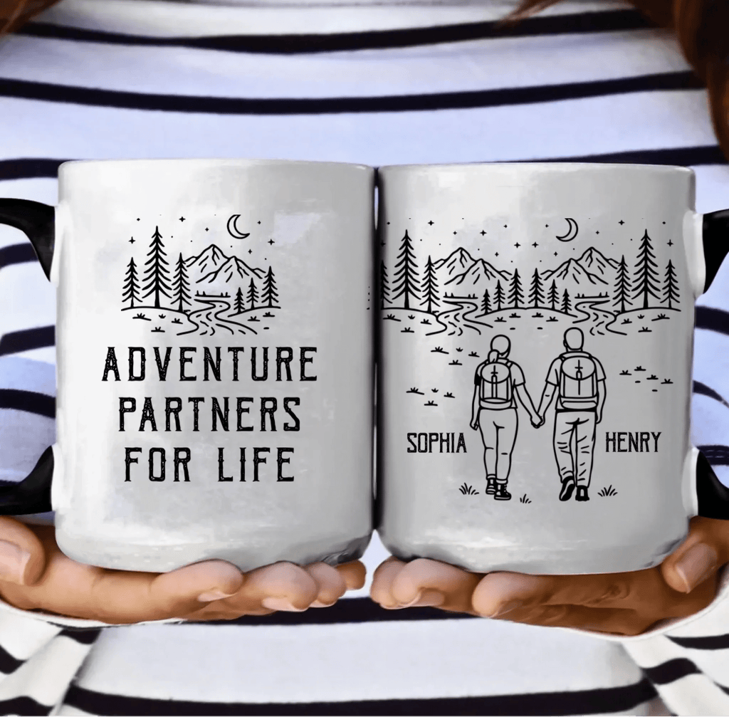 Adventure Partners For Life - Personalized Mug - Romantic Couple Gift - DiyGiftly