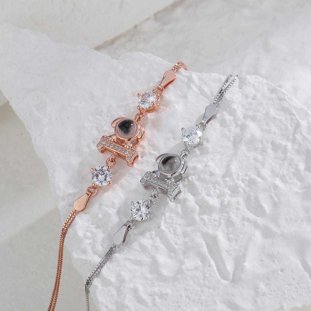 Personalized Dog Pendant Photo Projection Bracelet 925 Sterling Silver