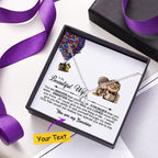 Personalized Message Card with Diamond Necklace Birthday Gift for Wife