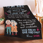 gifts for wife "To My Wife" Letter Blanket Gifts for Wife - Personalized Name Throw, Soft Cozy Keepsake for Bedroom Sofa and