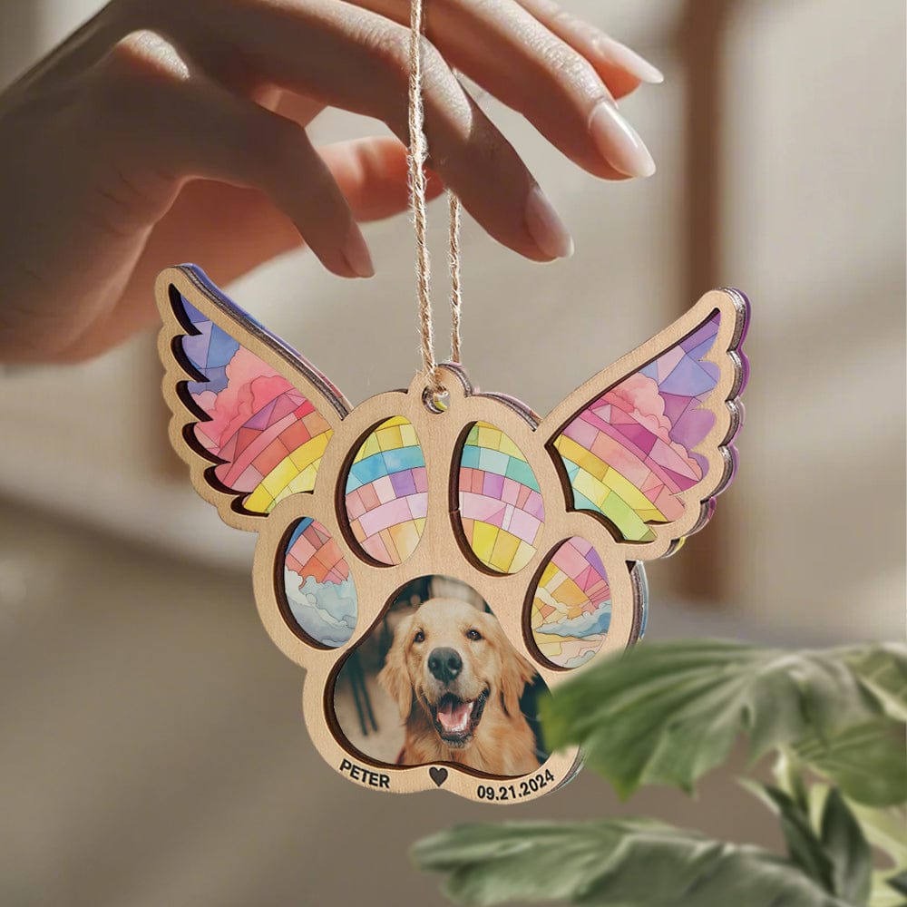 personalized photo suncatcher ornament loss of dog gift window hanging keepsake display sample twenty four
