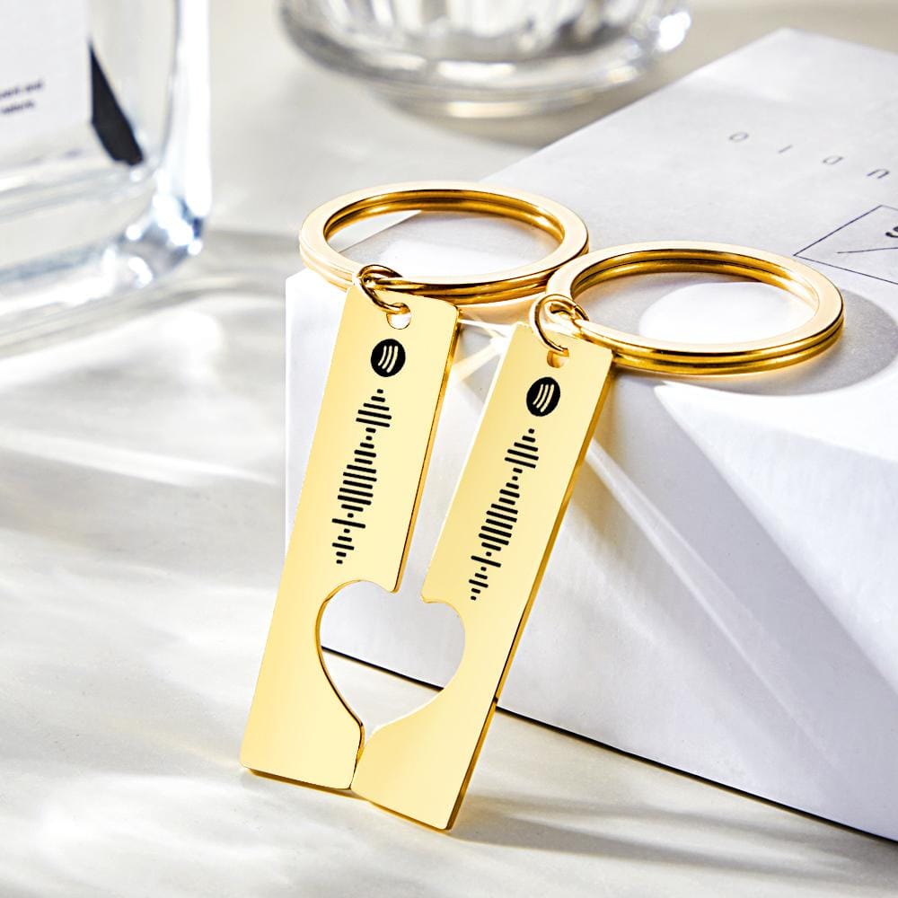 Custom Music Code Keyring With Text Gifts 4 Color