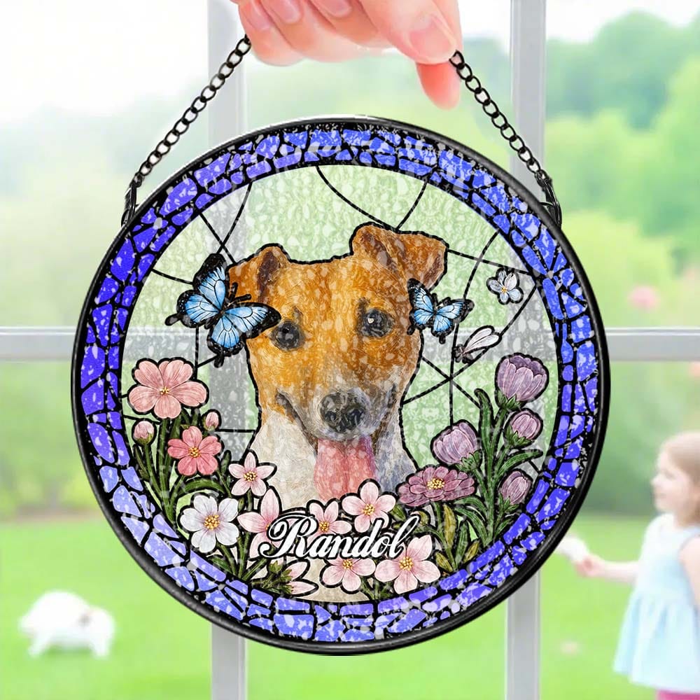 Love Feels Close Again Suncatcher Ornament Window Memorial Gift for Loss of Dog I