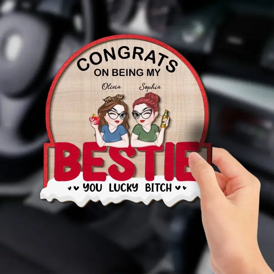 Always Besties - Personalized Custom Car Visor Clip 752034 - DiyGiftly