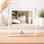 now and forever Loss of Dog Gift for Desk or Shelf Crystal Clear 3D Keepsake
