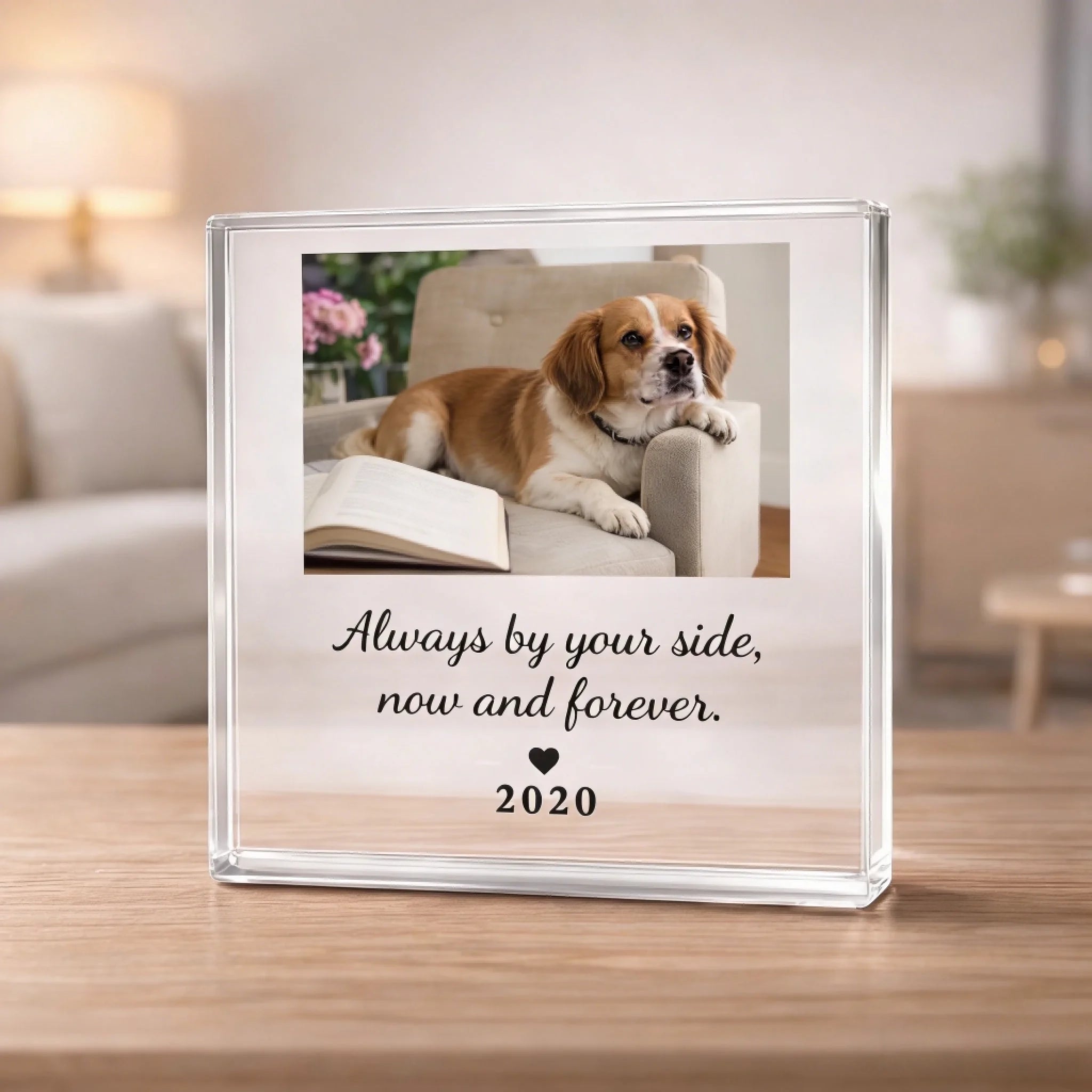 Personalized Dog Memorial Photo Plaque now and forever Loss of Dog Gift for Desk or Shelf