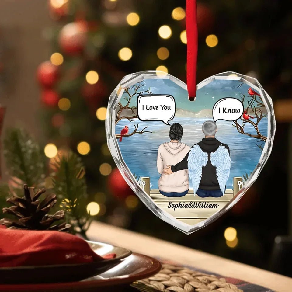 ornament personalized design heart motif keepsake display glass