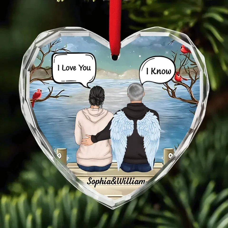 heart motif ornament personalized design remembrance gift