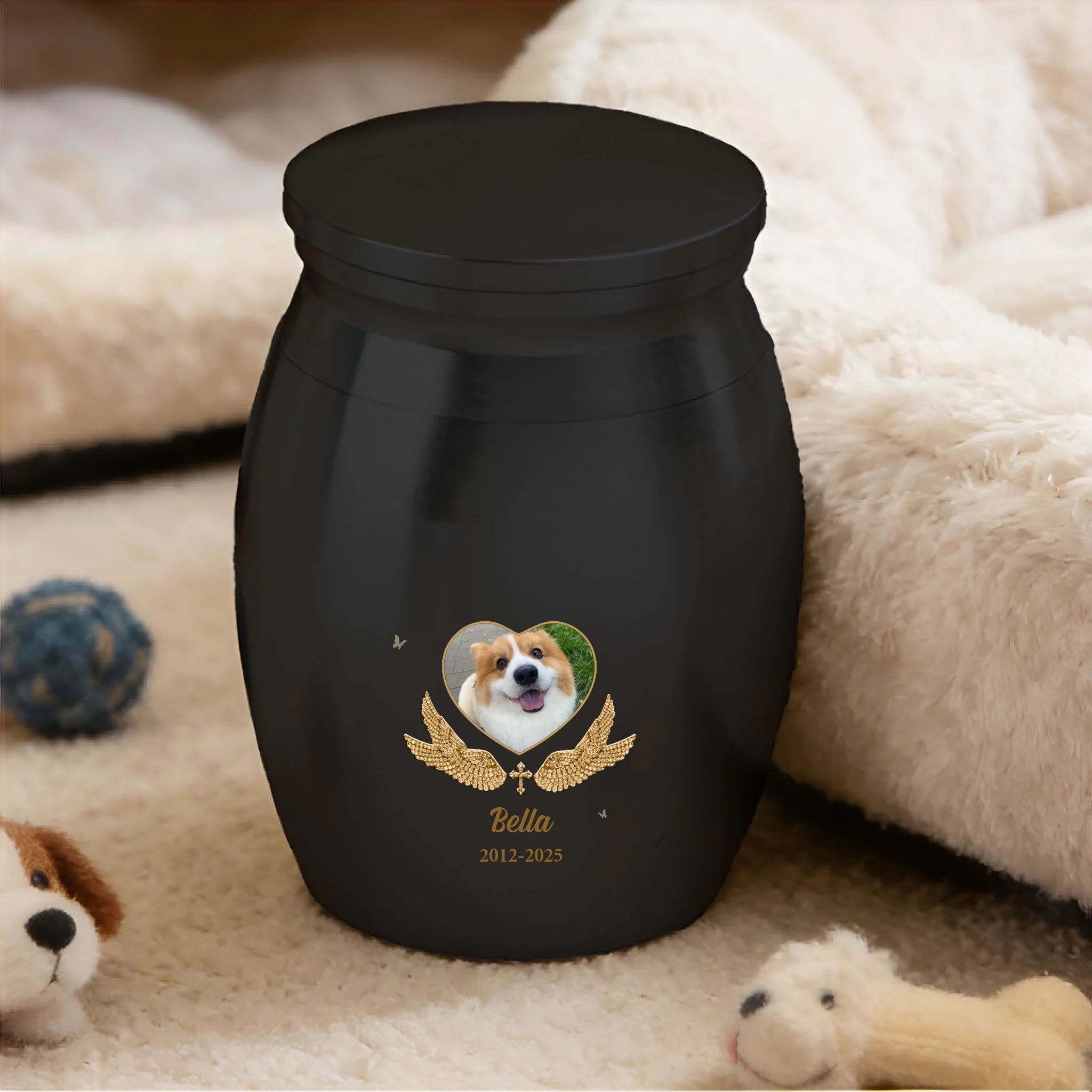 Decorative Urn Photo Keepsake Memorial for Pet Loss Remembrance