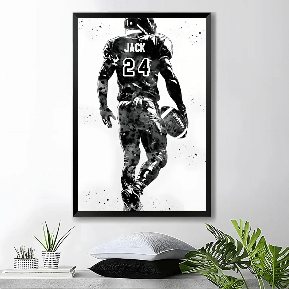 American Football Player Personalized Art Custom Name and Number 738716 - 738761 - DiyGiftly
