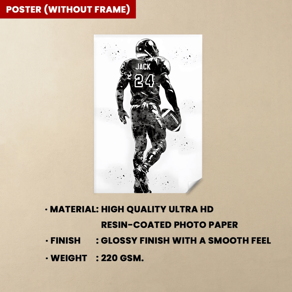 American Football Player Personalized Art Custom Name and Number 738716 - 738761 - DiyGiftly