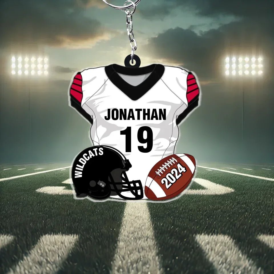 American Football Uniform - Personalized Acrylic Keychain - Christmas Football Ornament, For Football Fan 737941 - DiyGiftly