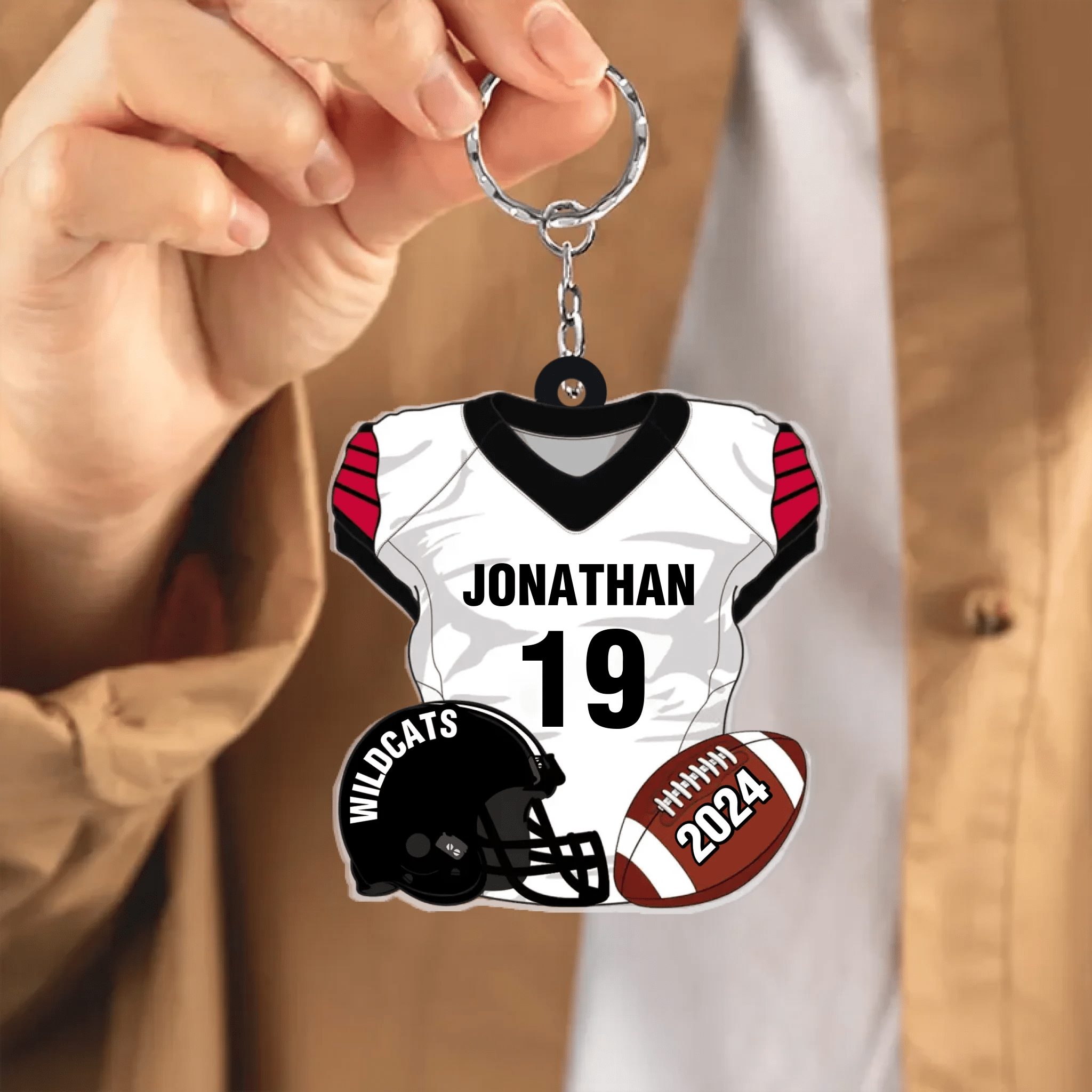American Football Uniform - Personalized Acrylic Keychain - Christmas Football Ornament, For Football Fan 737941 - DiyGiftly