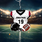 American Football Uniform - Personalized Acrylic Keychain - Christmas Football Ornament, For Football Fan 737941 - DiyGiftly
